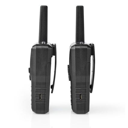 SÆT 2x Genopladelig walkie-talkie m. LED-lys 1300 mAh rækkevidde 10 km