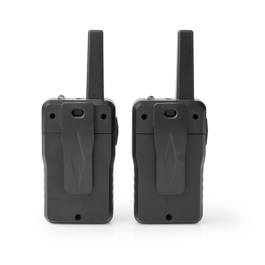 SÆT 2x Genopladelig walkie-talkie m. LED-lys 1300 mAh rækkevidde 10 km