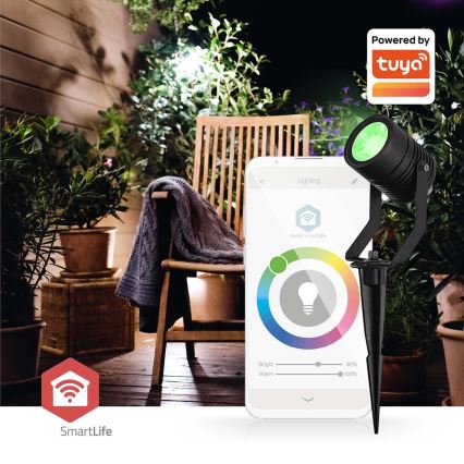 Sæt 3x LED RGBW dæmpbar udendørslampe SmartLife LED/3W/230V IP65 Wi‑Fi Tuya sort