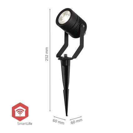 Sæt 3x LED RGBW dæmpbar udendørslampe SmartLife LED/3W/230V IP65 Wi‑Fi Tuya sort