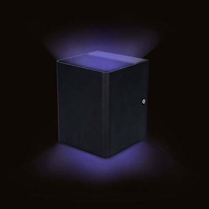 SmartLife LED RGBW dæmpbar udendørs vægarmatur, 12W/230V, IP65, Wi‑Fi (Tuya), sort