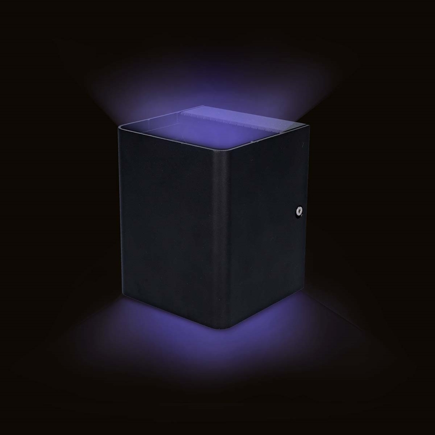 SmartLife LED RGBW dæmpbar udendørs vægarmatur, 12W/230V, IP65, Wi‑Fi (Tuya), sort