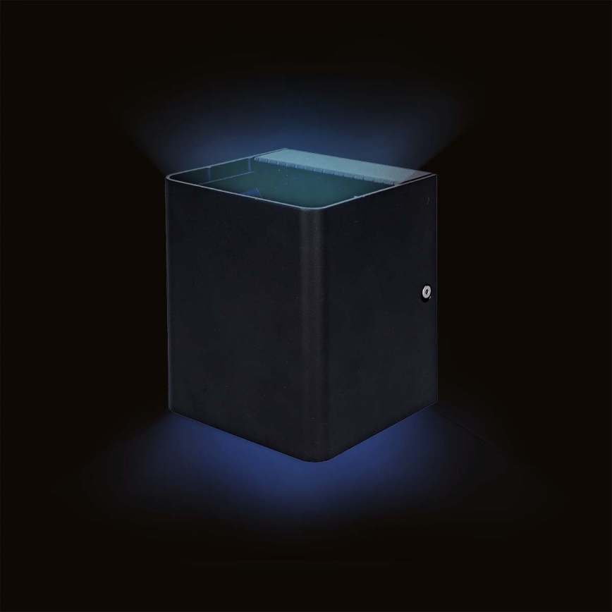 SmartLife LED RGBW dæmpbar udendørs vægarmatur, 12W/230V, IP65, Wi‑Fi (Tuya), sort