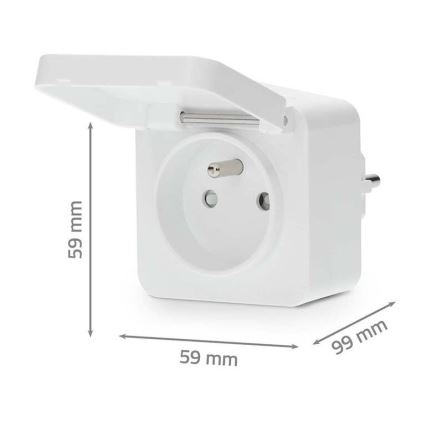 Smart stikdåse Smartlife 3680W/230V/ Type E/16A Wi-Fi Tuya IP44