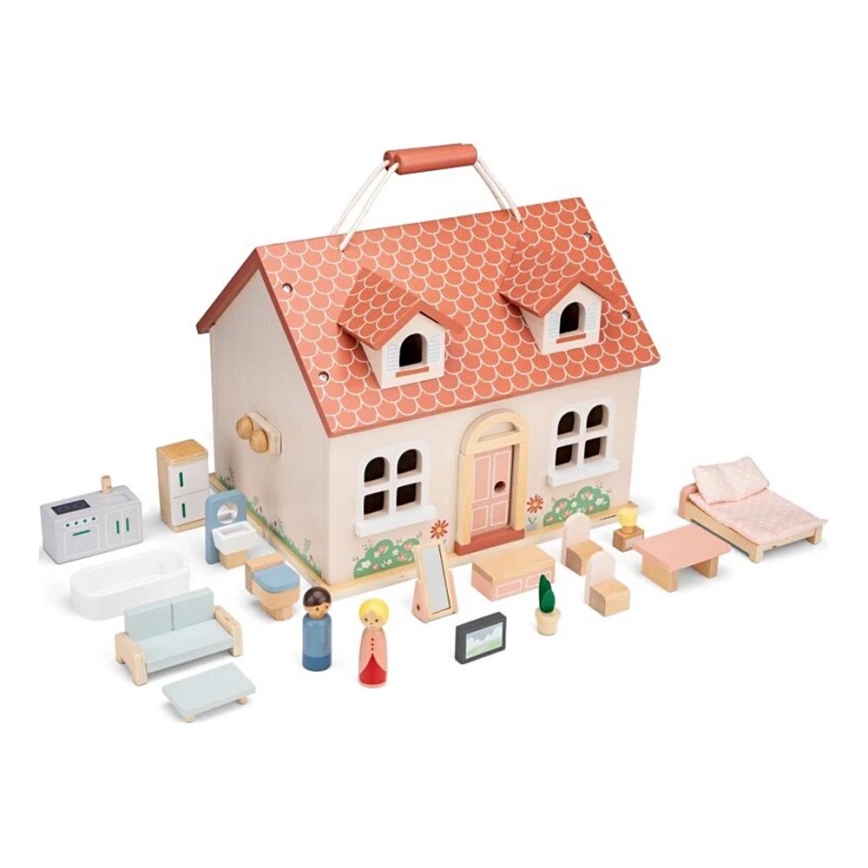 New Classic Toys - Dukkehus i træ rød