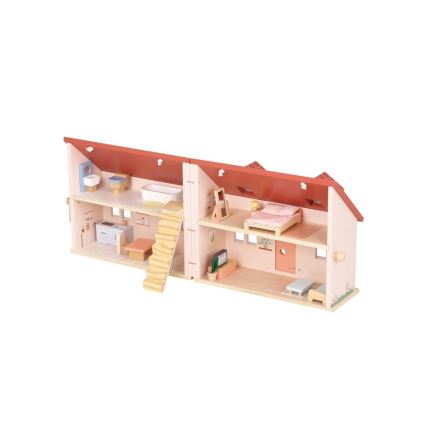 New Classic Toys - Dukkehus i træ rød