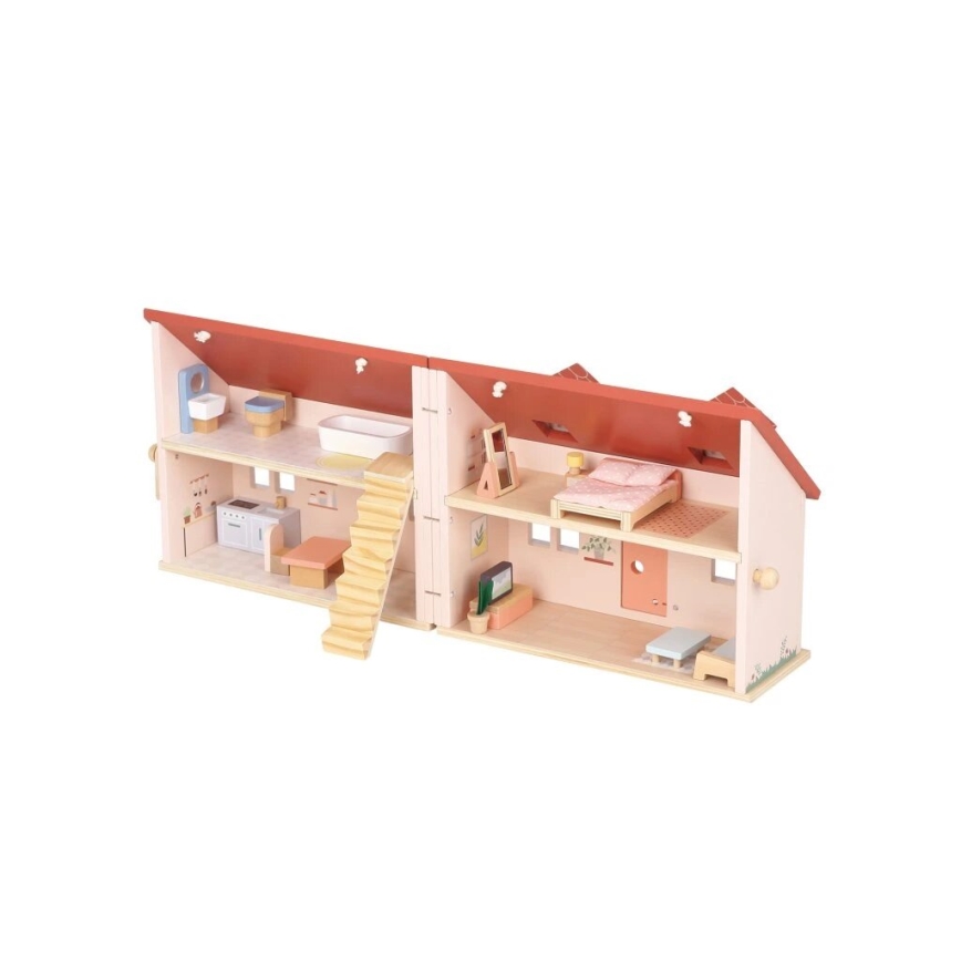 New Classic Toys - Dukkehus i træ rød