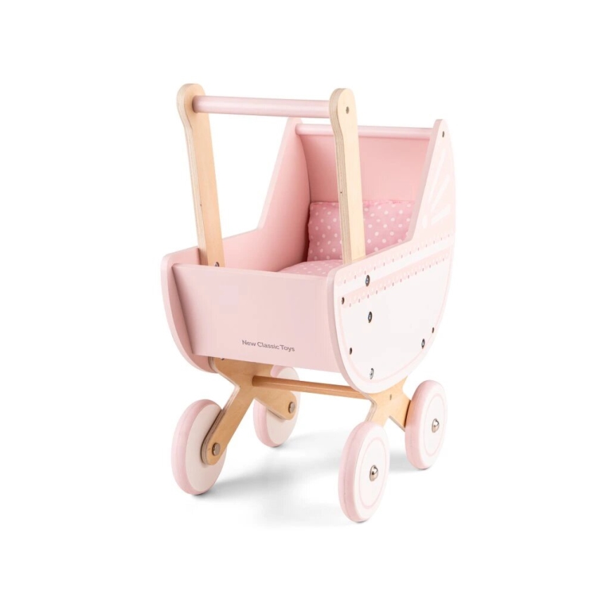 New Classic Toys - Dukkevogn i træ lyserød