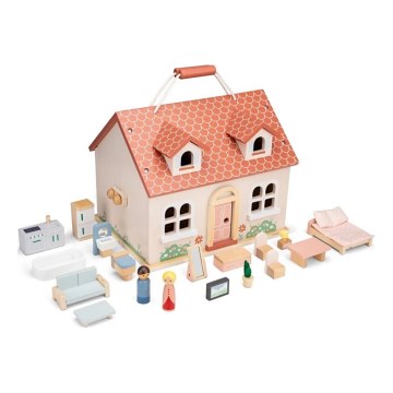 New Classic Toys - Trædukkehus i træ, rød