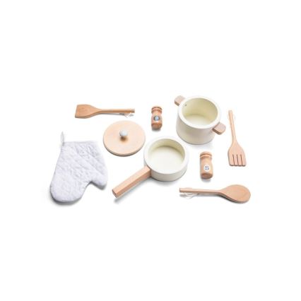 New Classic Toys - Trækøkken med tilbehør hvid/Rattan