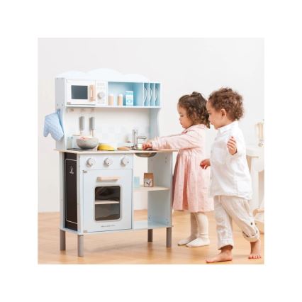 New Classic Toys - Trækøkken med tilbehør lyseblå