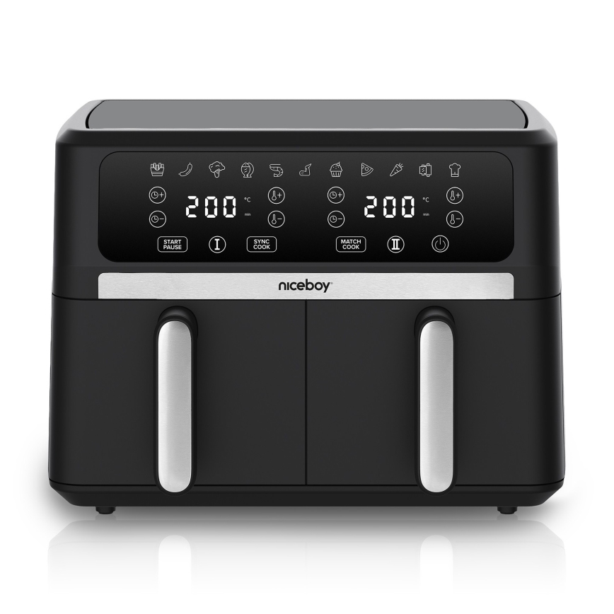 Niceboy AirFryer DUO - Dobbelt varmluftsfriture 9 l 2400W/230V
