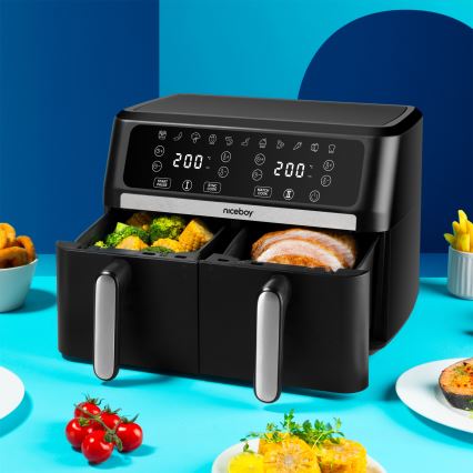 Niceboy AirFryer DUO - Dobbelt varmluftsfriture 9 l 2400W/230V