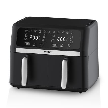 Niceboy AirFryer DUO - Dobbelt varmluftsfriture 9 l 2400W/230V