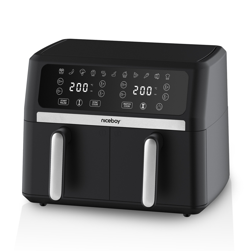 Niceboy AirFryer DUO - Dobbelt varmluftsfriture 9 l 2400W/230V