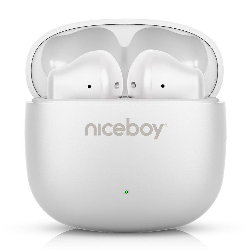 Niceboy Beans 4 POP - Trådløse høretelefoner 200 mAh + 2x 30 mAh IPX4 hvid