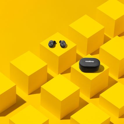 Niceboy Indbygget 4 - Trådløse høretelefoner 500 mAh + 2x 70 mAh IPX5 sort