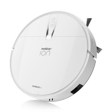 Niceboy ION Charles i4 - Smart robotstøvsuger 2-i-1 4400 mAh Wi-Fi hvid + fjernbetjening