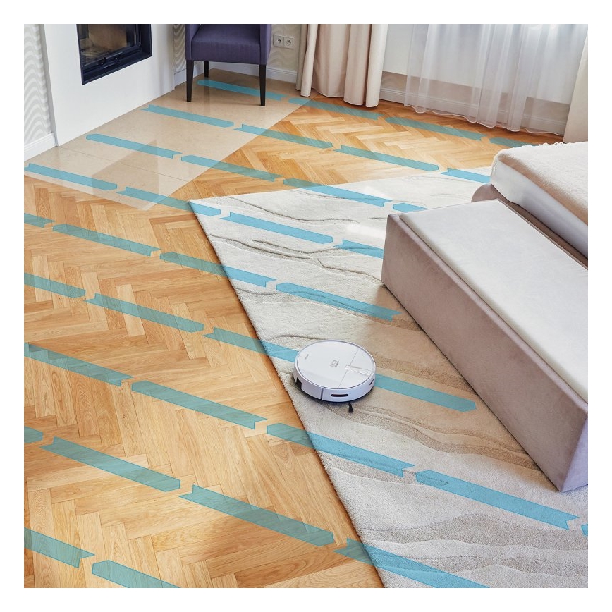 Niceboy ION Charles i4 - Smart robotstøvsuger 2-i-1 4400 mAh Wi-Fi hvid + fjernbetjening