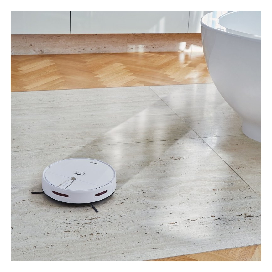 Niceboy ION Charles i4 - Smart robotstøvsuger 2-i-1 4400 mAh Wi-Fi hvid + fjernbetjening