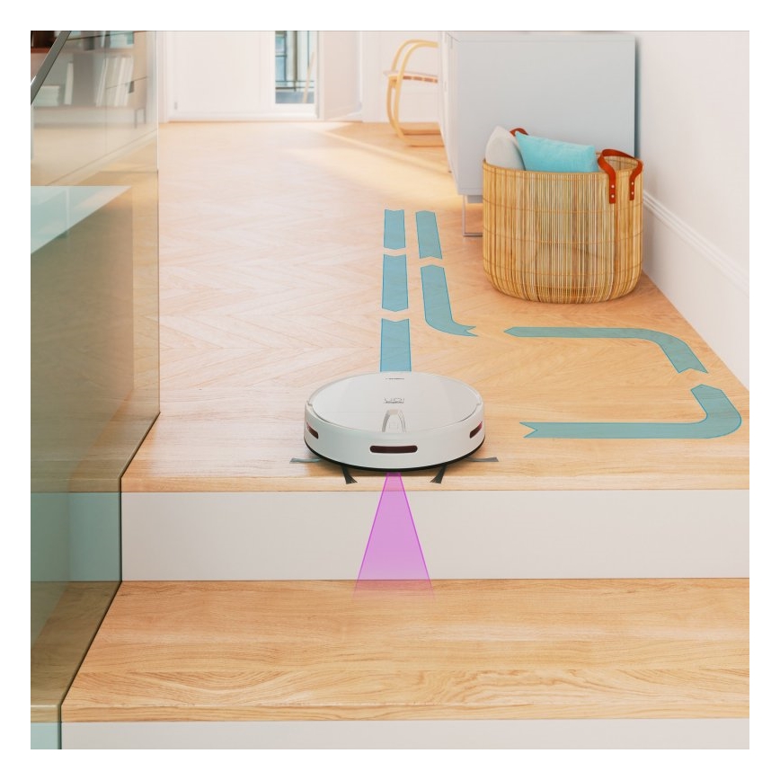 Niceboy ION Charles i4 - Smart robotstøvsuger 2-i-1 4400 mAh Wi-Fi hvid + fjernbetjening