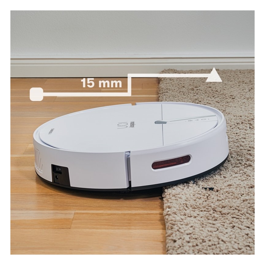 Niceboy ION Charles i4 - Smart robotstøvsuger 2-i-1 4400 mAh Wi-Fi hvid + fjernbetjening