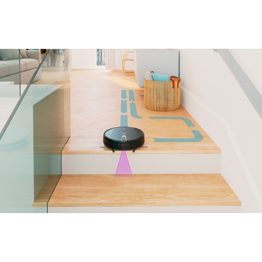 Niceboy ION Charles i4 - Smart robotstøvsuger 2-i-1 4400 mAh Wi-Fi sort + fjernbetjening