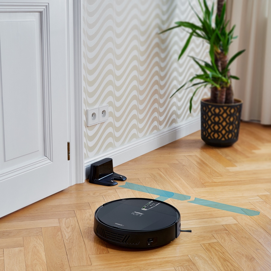 Niceboy ION Charles i4 - Smart robotstøvsuger 2-i-1 4400 mAh Wi-Fi sort + fjernbetjening