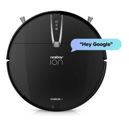 Niceboy ION Charles i4 - Smart robotstøvsuger 2-i-1 4400 mAh Wi-Fi sort + fjernbetjening