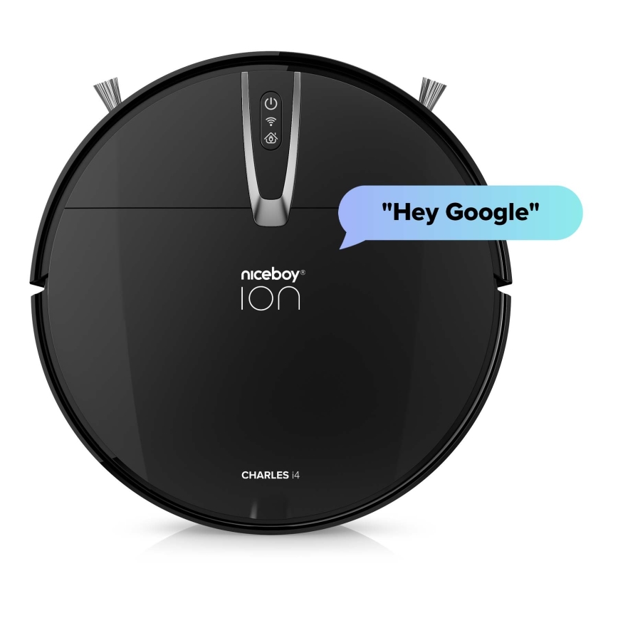 Niceboy ION Charles i4 - Smart robotstøvsuger 2-i-1 4400 mAh Wi-Fi sort + fjernbetjening