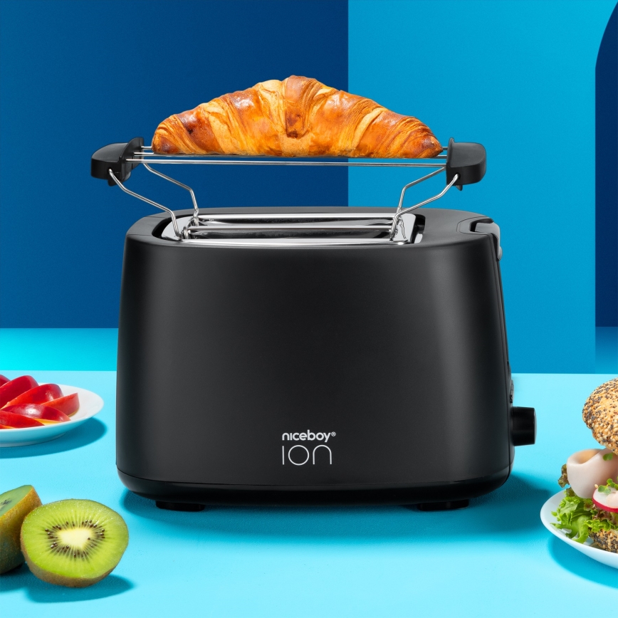 Niceboy ION Cruncher C1 - Brødrister med 2 åbninger og ovnfunktion 750W/230V sort