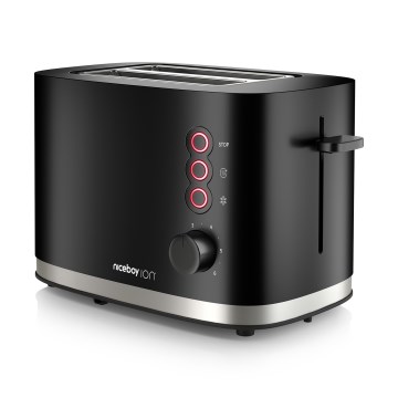 Niceboy ION Cruncher C3 - Brødrister med 2 åbninger og ovnfunktion 870W/230V sort