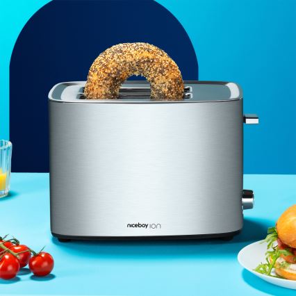 Niceboy ION Cruncher C4 - Brødrister med 2 åbninger og ovnfunktion 850W/230V rustfri