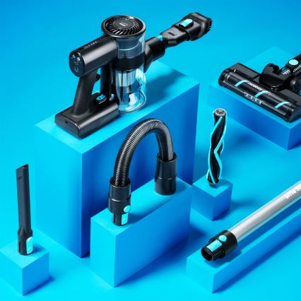 Niceboy ION Hurricane H5 Plus - Ledningsfri oprejst støvsuger 2-i-1 140W/2200 mAh sort
