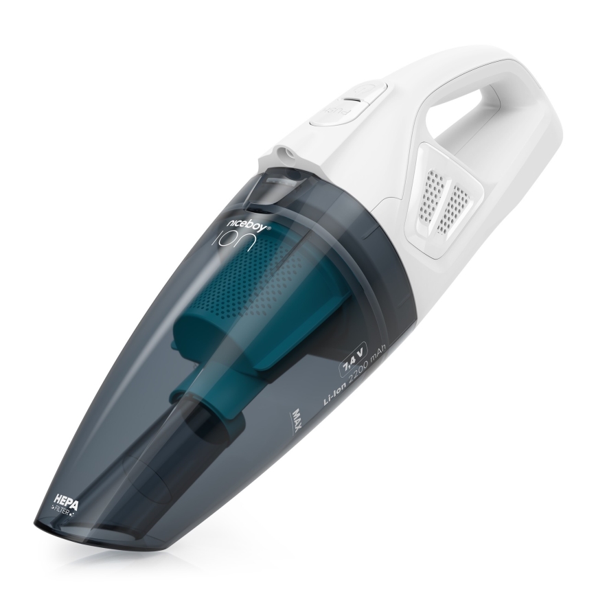 Niceboy ION Hurricane R1 - Håndholdt støvsuger genopladelig 50W/2200 mAh hvid/blå