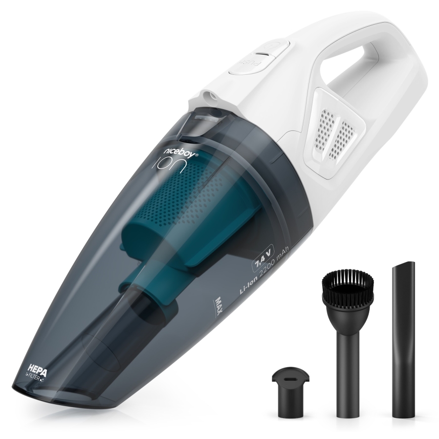 Niceboy ION Hurricane R1 - Håndholdt støvsuger genopladelig 50W/2200 mAh hvid/blå