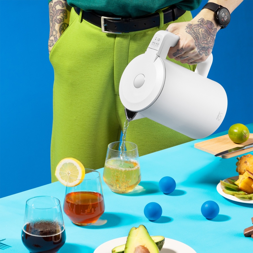 Niceboy ION SmartKettle - Smart-kedel med temperaturregulering 1,7 l 2200W/230V Wi-Fi hvid