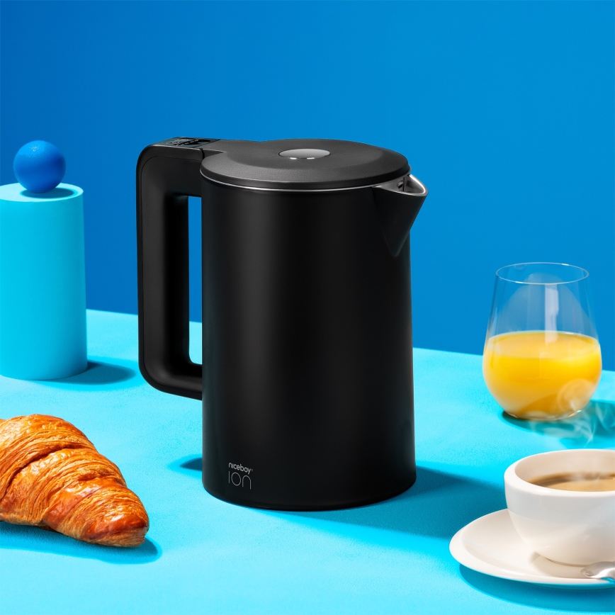 Niceboy ION SmartKettle - Smart-kedel med temperaturregulering 1,7 l 2200W/230V Wi-Fi sort