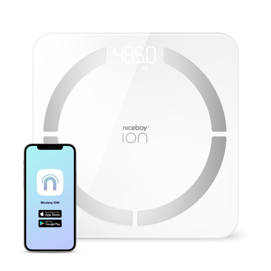 Niceboy ION SmartScale - Smart digitalvægt 3xAAA hvid