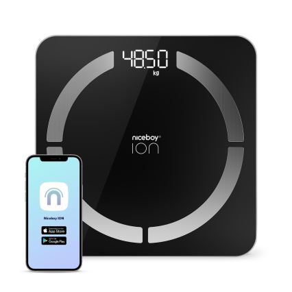 Niceboy ION SmartScale - Smart digitalvægt 3xAAA sort