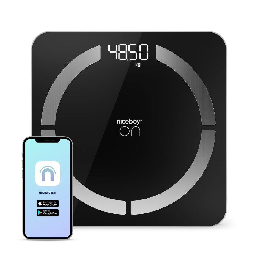 Niceboy ION SmartScale - Smart digitalvægt 3xAAA sort