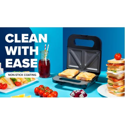 Niceboy ION Snacker S1 - Sandwichmaskine 750W/230V mat krom/sort