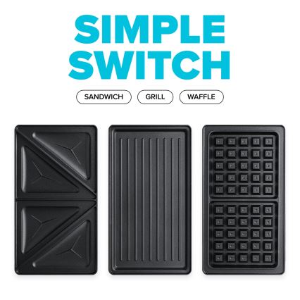 Niceboy ION Snacker S3 - Sandwichmaskine 3-i-1 750W/230V rustfri/sort