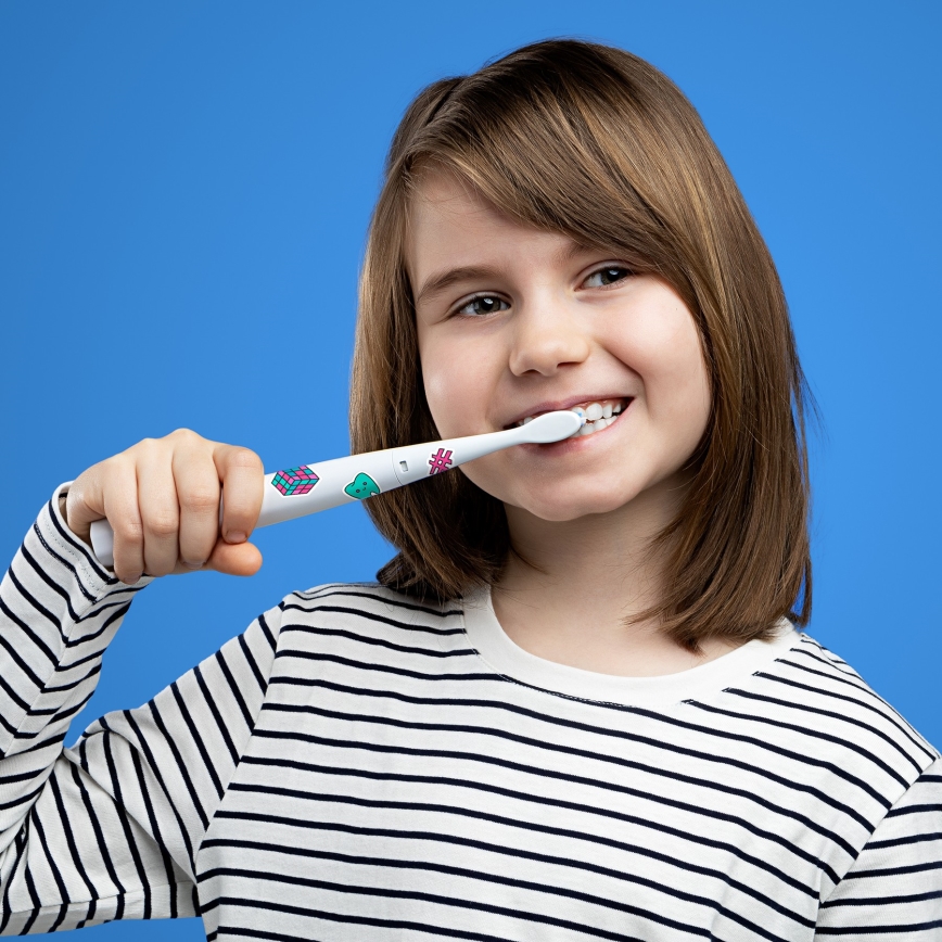 Niceboy ION Sonic Kids - Sonisk tandbørste til børn 500 mAh IPX7 hvid