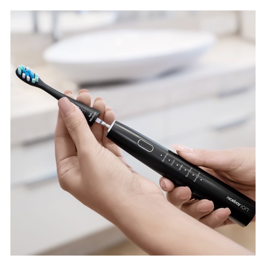 Niceboy ION Sonic - Sonisk tandbørste 800 mAh IPX7 sort
