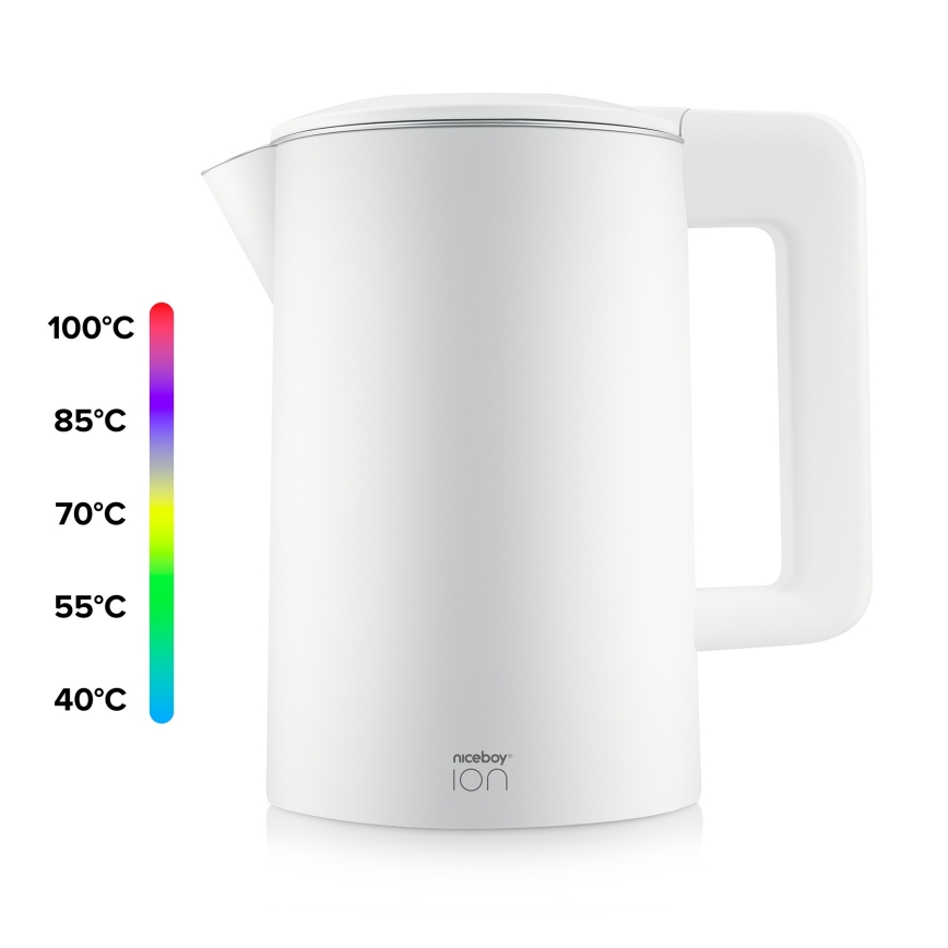 Niceboy ION ThermoKettle TK5 - Elkedel med temperaturregulering 1,7 l 2200W/230V hvid