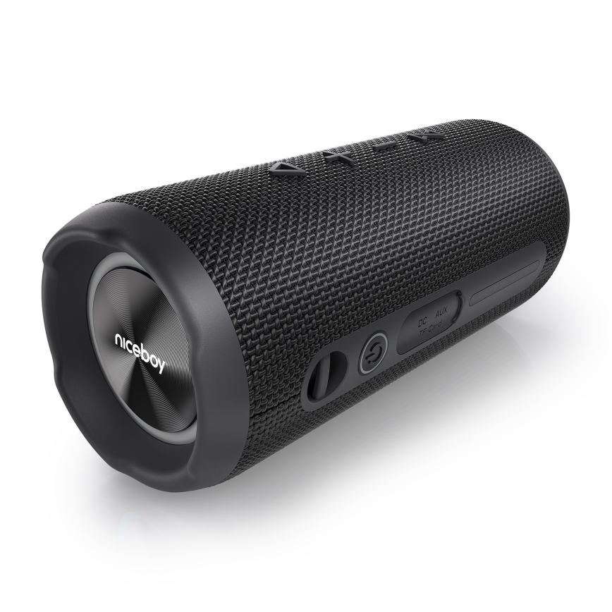 Niceboy Nexus - Trådløs LED højtaler med mikrofon 26W/4000 mAh IPX6 sort