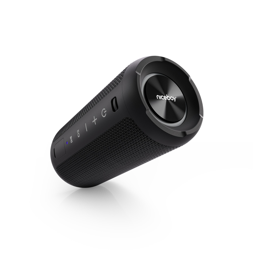 Niceboy Orion - Trådløs LED højtaler med mikrofon 24W/2200 mAh IPX7 sort
