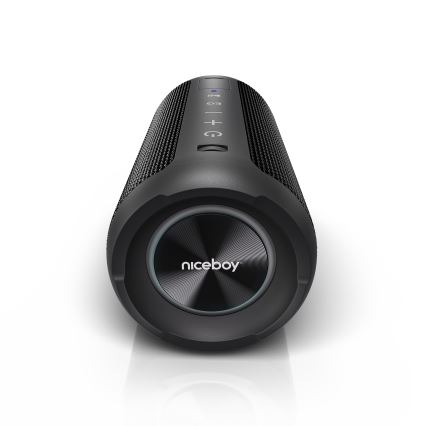 Niceboy Orion - Trådløs LED højtaler med mikrofon 24W/2200 mAh IPX7 sort