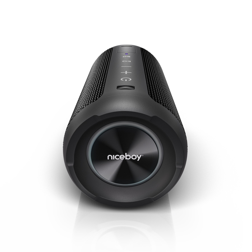 Niceboy Orion - Trådløs LED højtaler med mikrofon 24W/2200 mAh IPX7 sort